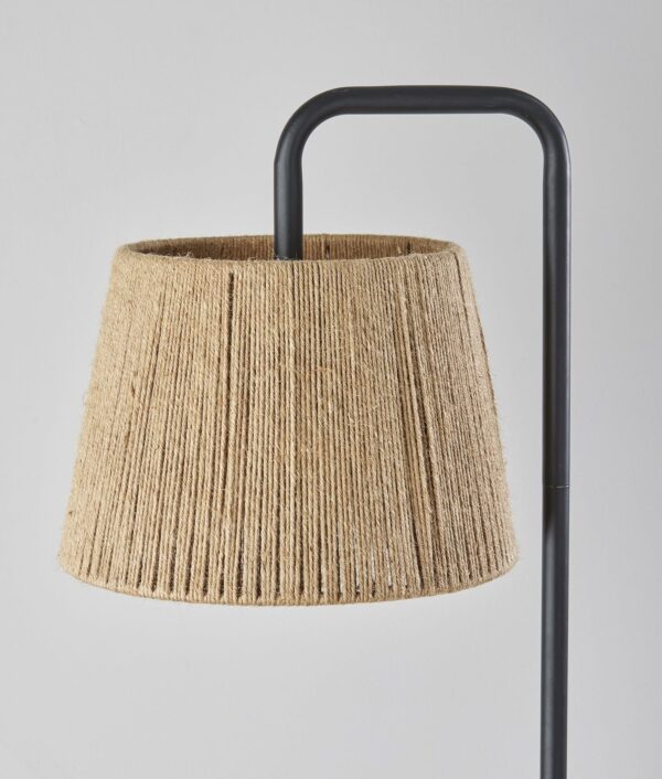 Mainstays Black Metal Floor Lamp with Rope Shade, Transitional Styling, Ideal for Office and Dorms, New - Image 3