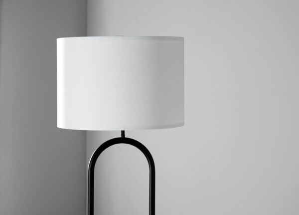 (4 pack) Mainstays 64" Dual Pole Arch Metal Floor Lamp, Black Finish with White Fabric Drum Shade - Image 5