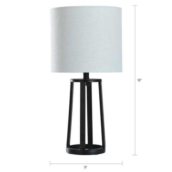 Better Homes & Gardens Modern Matte Black Table Lamp with Classic Drum Shade - Image 4