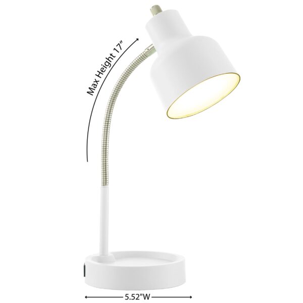 (4 pack) Mainstays 17" LED Catch-All Base & AC Outlet Adjustable Flexible Desk Lamp - Image 3