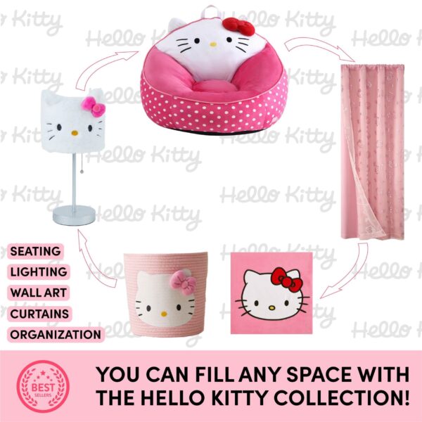 Hello Kitty Plush Table Lamp 15" H - Adorable Plush Light for Kids' Rooms - Image 6