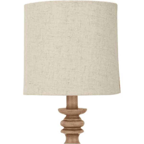 Mainstays 18.5" Traditional Washed Wood Table Lamp, Linen Shade - Image 6
