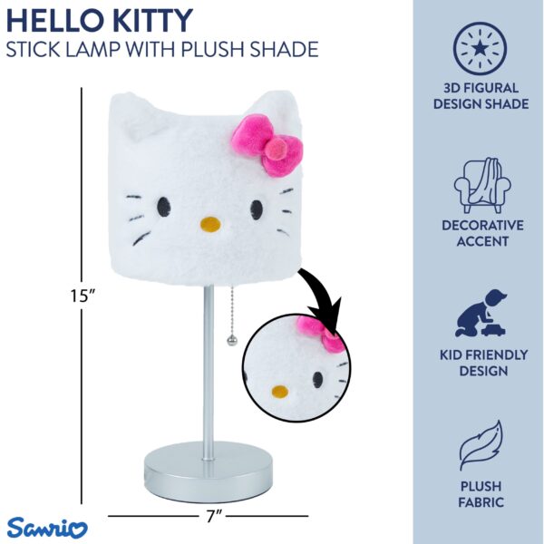 Hello Kitty Plush Table Lamp 15" H - Adorable Plush Light for Kids' Rooms - Image 3