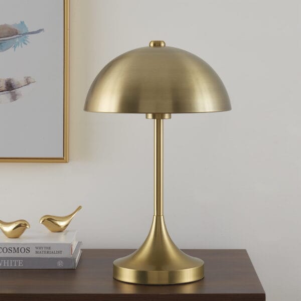Better Homes & Gardens 18" Modern Dome Touch On/Off Table Lamp, Brass - Image 5