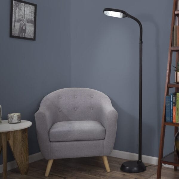 Lavish Home 73-inch Natural Sunlight Floor Lamp with Bendable Neck (Black) - Image 4