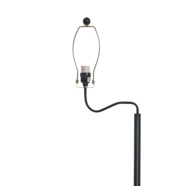 Mainstays Glass End Table Floor Lamp with White Shade, Matte Black, 17"L x 17"W x 54"H - Image 5