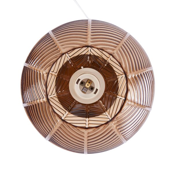 Beautiful by Drew Barrymore 8" Gold Base Table Lamp with Ribbed Glass Shade - Image 6