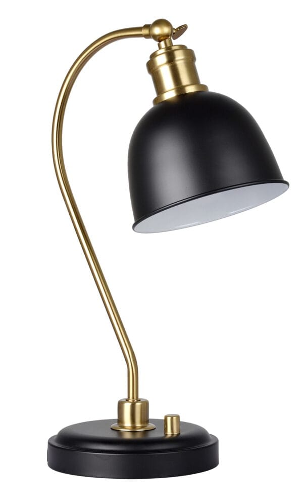 Better Homes & Gardens 18" Black and Gold Desk Lamp, Modern Design - Image 3
