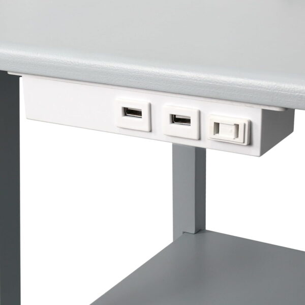 Simple Designs 57" Modern 2 Tier Floor Lamp with 2x USB 1x Outlet - Gray - Image 4